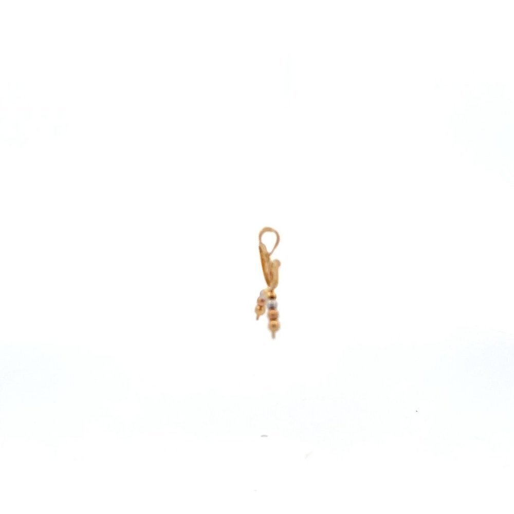 18K Gold Pendant Dragonfly Tricolor Cubic Zirconia 1.80 grams - Picture 8 of 8